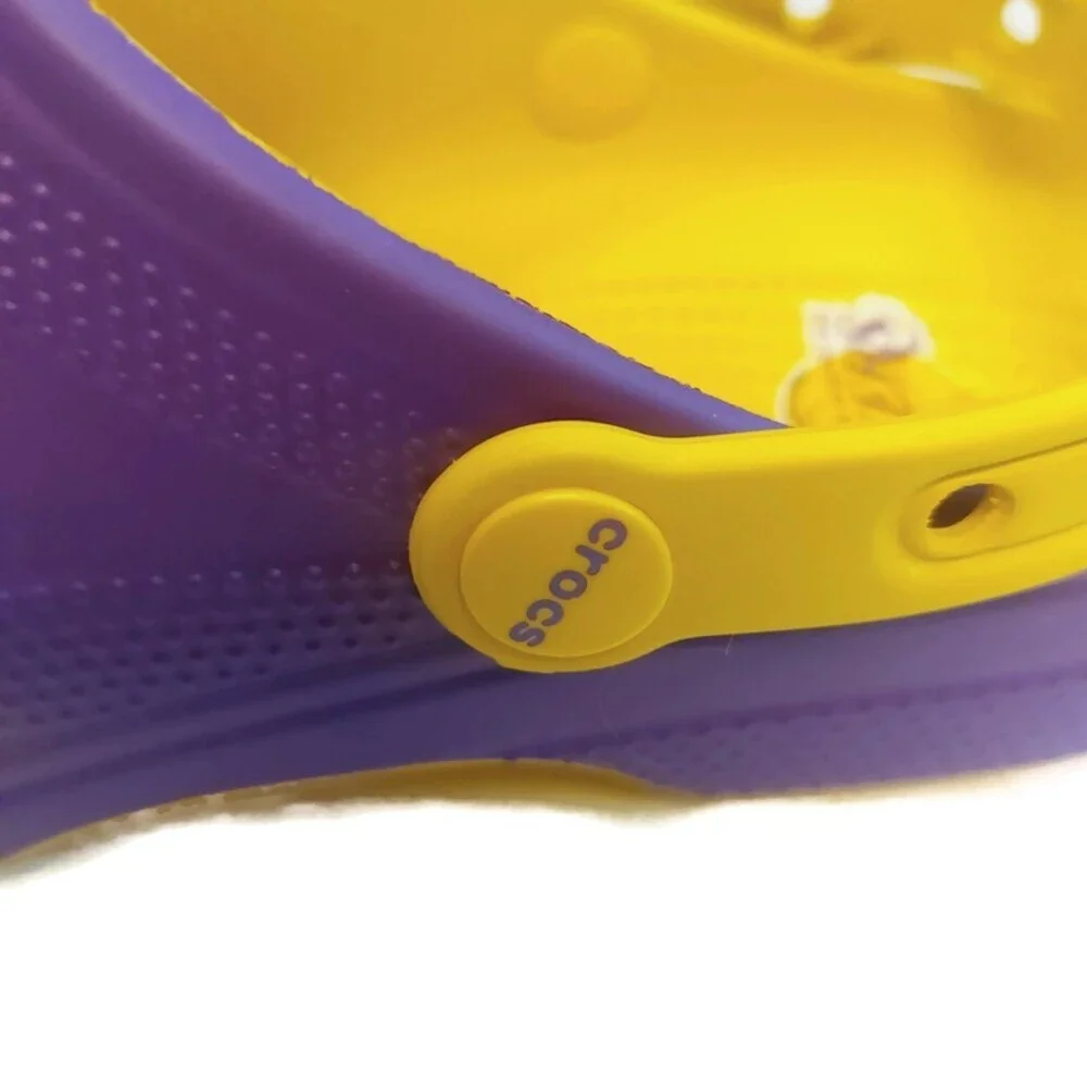 CROCS Mens 8 Womens 10 Slip On Clogs Los Angeles Lakers Sandal Shoes Purple Gold